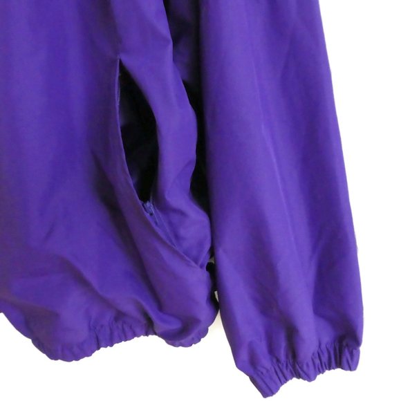 SOLD Nike 90s Windbreaker Track Purple White Striping Back Cape Mesh Lining  L - Picture 3 of 9